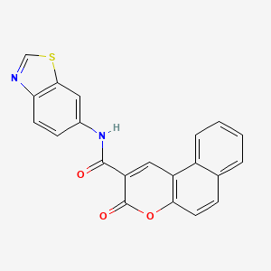 molecular formula C21H12N2O3S B2737344 N-(1,3-benzothiazol-6-yl)-3-oxo-3H-benzo[f]chromene-2-carboxamide CAS No. 922879-14-9
