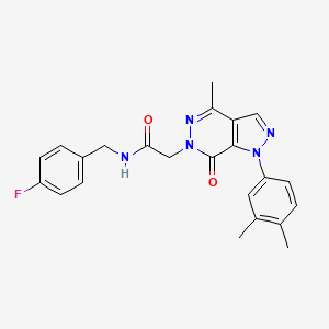 molecular formula C23H22FN5O2 B2737347 2-[1-(3,4-dimethylphenyl)-4-methyl-7-oxo-1H,6H,7H-pyrazolo[3,4-d]pyridazin-6-yl]-N-[(4-fluorophenyl)methyl]acetamide CAS No. 941884-87-3