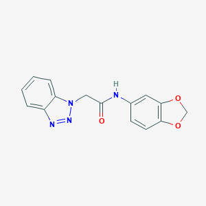 molecular formula C15H12N4O3 B273735 N-(1,3-benzodioxol-5-yl)-2-(1H-1,2,3-benzotriazol-1-yl)acetamide 