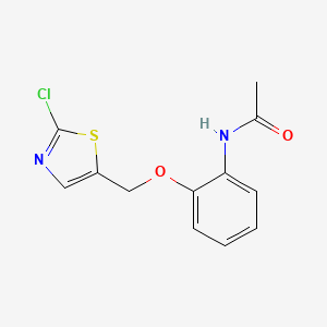 molecular formula C12H11ClN2O2S B2737362 N-{2-[(2-chloro-1,3-thiazol-5-yl)methoxy]phenyl}acetamide CAS No. 320423-44-7