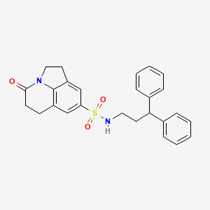 molecular formula C26H26N2O3S B2737367 N-(3,3-diphenylpropyl)-11-oxo-1-azatricyclo[6.3.1.0^{4,12}]dodeca-4(12),5,7-triene-6-sulfonamide CAS No. 898462-87-8