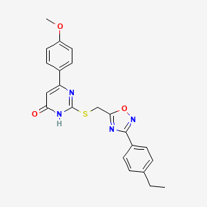 molecular formula C22H20N4O3S B2737403 2-({[3-(4-ETHYLPHENYL)-1,2,4-OXADIAZOL-5-YL]METHYL}SULFANYL)-6-(4-METHOXYPHENYL)PYRIMIDIN-4-OL CAS No. 1251690-63-7