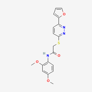 molecular formula C18H17N3O4S B2737416 N-(2,4-dimethoxyphenyl)-2-{[6-(furan-2-yl)pyridazin-3-yl]sulfanyl}acetamide CAS No. 872723-60-9