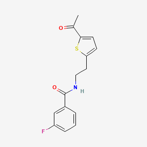 molecular formula C15H14FNO2S B2737424 N-(2-(5-acetylthiophen-2-yl)ethyl)-3-fluorobenzamide CAS No. 2034569-58-7