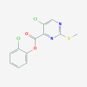 molecular formula C12H8Cl2N2O2S B2737432 2-Chlorophenyl 5-chloro-2-(methylsulfanyl)pyrimidine-4-carboxylate CAS No. 879958-10-8