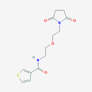molecular formula C13H16N2O4S B2737433 N-(2-(2-(2,5-dioxopyrrolidin-1-yl)ethoxy)ethyl)thiophene-3-carboxamide CAS No. 2034496-14-3