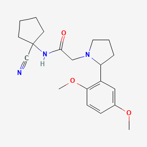 molecular formula C20H27N3O3 B2737465 N-(1-cyanocyclopentyl)-2-[2-(2,5-dimethoxyphenyl)pyrrolidin-1-yl]acetamide CAS No. 1147359-44-1