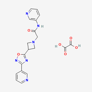 molecular formula C19H18N6O6 B2737470 N-(pyridin-3-yl)-2-(3-(3-(pyridin-3-yl)-1,2,4-oxadiazol-5-yl)azetidin-1-yl)acetamide oxalate CAS No. 1351587-90-0