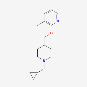 molecular formula C16H24N2O B2737476 2-{[1-(Cyclopropylmethyl)piperidin-4-yl]methoxy}-3-methylpyridine CAS No. 2380032-71-1