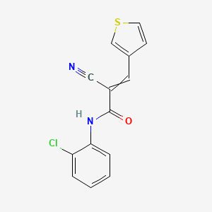 molecular formula C14H9ClN2OS B2737480 N-(2-chlorophenyl)-2-cyano-3-(thiophen-3-yl)prop-2-enamide CAS No. 890753-61-4