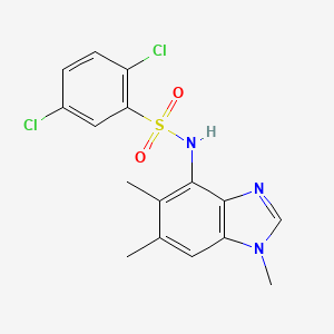 molecular formula C16H15Cl2N3O2S B2737481 2,5-dichloro-N-(1,5,6-trimethyl-1H-1,3-benzodiazol-4-yl)benzene-1-sulfonamide CAS No. 338410-94-9