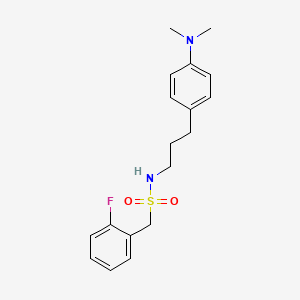 molecular formula C18H23FN2O2S B2737484 N-(3-(4-(dimethylamino)phenyl)propyl)-1-(2-fluorophenyl)methanesulfonamide CAS No. 954066-04-7