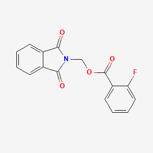 molecular formula C16H10FNO4 B2737494 (1,3-dioxo-2,3-dihydro-1H-isoindol-2-yl)methyl 2-fluorobenzoate CAS No. 536722-07-3