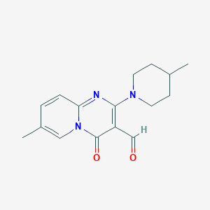 molecular formula C16H19N3O2 B2737505 7-methyl-2-(4-methylpiperidin-1-yl)-4-oxo-4H-pyrido[1,2-a]pyrimidine-3-carbaldehyde CAS No. 433325-87-2