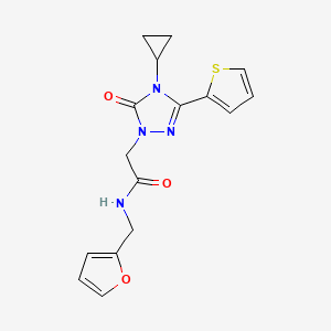 2-(4-cyclopropyl-5-oxo-3-(thiophen-2-yl)-4,5-dihydro-1H-1,2,4-triazol-1-yl)-N-(furan-2-ylmethyl)acetamide