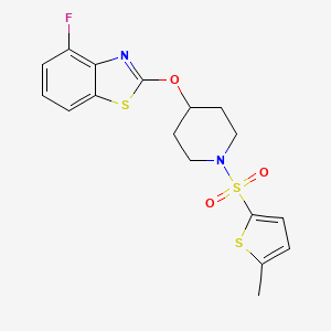 4-Fluoro-2-((1-((5-methylthiophen-2-yl)sulfonyl)piperidin-4-yl)oxy)benzo[d]thiazole