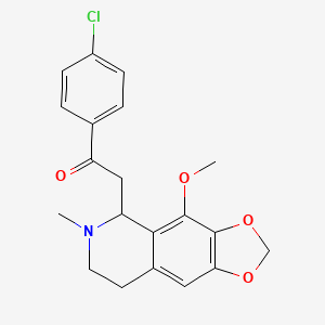 molecular formula C20H20ClNO4 B2737540 1-(4-Chlorophenyl)-2-(4-methoxy-6-methyl-5,6,7,8-tetrahydro-[1,3]dioxolo[4,5-g]isoquinolin-5-yl)ethanone CAS No. 2220-05-5