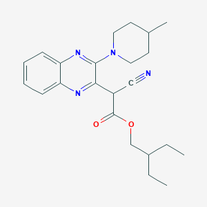 2-Ethylbutyl 2-cyano-2-[3-(4-methylpiperidin-1-yl)quinoxalin-2-yl]acetate