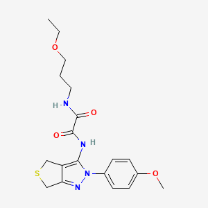 molecular formula C19H24N4O4S B2737550 N-(3-ethoxypropyl)-N'-[2-(4-methoxyphenyl)-2H,4H,6H-thieno[3,4-c]pyrazol-3-yl]ethanediamide CAS No. 946208-97-5