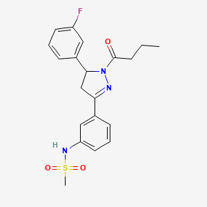 N-{3-[1-butanoyl-5-(3-fluorophenyl)-4,5-dihydro-1H-pyrazol-3-yl]phenyl}methanesulfonamide