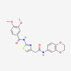 N-(4-(2-((2,3-dihydrobenzo[b][1,4]dioxin-6-yl)amino)-2-oxoethyl)thiazol-2-yl)-3,4-dimethoxybenzamide