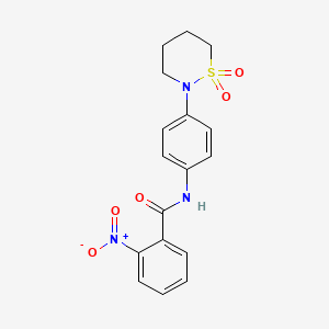 molecular formula C17H17N3O5S B2737571 N-[4-(1,1-dioxo-1lambda6,2-thiazinan-2-yl)phenyl]-2-nitrobenzamide CAS No. 899731-66-9