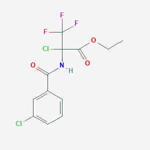 molecular formula C12H10Cl2F3NO3 B2737583 Ethyl 2-chloro-2-[(3-chlorobenzoyl)amino]-3,3,3-trifluoropropanoate CAS No. 317843-85-9