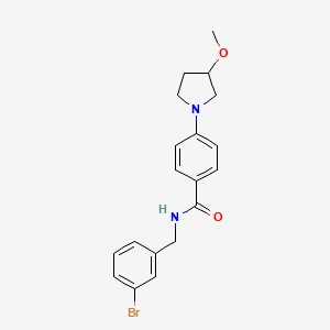 molecular formula C19H21BrN2O2 B2737586 N-[(3-bromophenyl)methyl]-4-(3-methoxypyrrolidin-1-yl)benzamide CAS No. 2034223-10-2