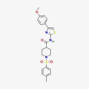 molecular formula C23H25N3O4S2 B2737600 N-(4-(4-methoxyphenyl)thiazol-2-yl)-1-tosylpiperidine-4-carboxamide CAS No. 923488-15-7