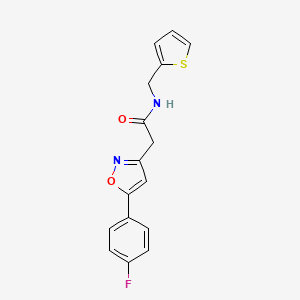 2-(5-(4-fluorophenyl)isoxazol-3-yl)-N-(thiophen-2-ylmethyl)acetamide