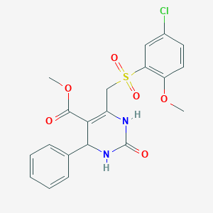 Methyl 6-(((5-chloro-2-methoxyphenyl)sulfonyl)methyl)-2-oxo-4-phenyl-1,2,3,4-tetrahydropyrimidine-5-carboxylate