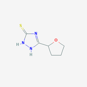 molecular formula C6H9N3OS B2737624 3-(oxolan-2-yl)-1H-1,2,4-triazole-5-thiol CAS No. 923231-78-1