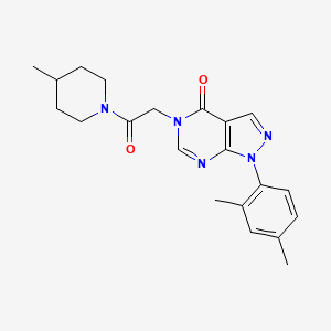 molecular formula C21H25N5O2 B2737627 1-(2,4-Dimethylphenyl)-5-[2-(4-methylpiperidin-1-yl)-2-oxoethyl]pyrazolo[3,4-d]pyrimidin-4-one CAS No. 894998-20-0