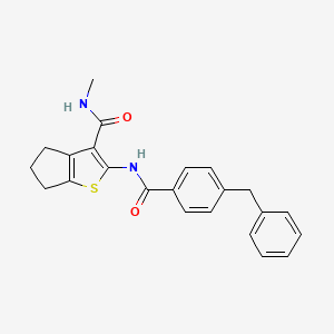 molecular formula C23H22N2O2S B2737629 2-(4-benzylbenzamido)-N-methyl-4H,5H,6H-cyclopenta[b]thiophene-3-carboxamide CAS No. 893098-01-6