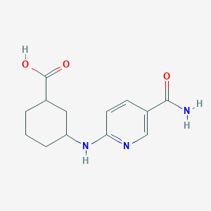 molecular formula C13H17N3O3 B2737631 3-[(5-Carbamoylpyridin-2-yl)amino]cyclohexane-1-carboxylic acid CAS No. 1280592-89-3
