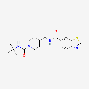 molecular formula C19H26N4O2S B2737632 N-((1-(tert-butylcarbamoyl)piperidin-4-yl)methyl)benzo[d]thiazole-6-carboxamide CAS No. 1797647-31-4