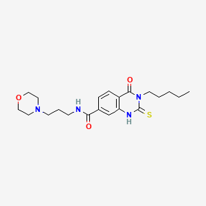 molecular formula C21H30N4O3S B2737635 N-(3-morpholinopropyl)-4-oxo-3-pentyl-2-thioxo-1,2,3,4-tetrahydroquinazoline-7-carboxamide CAS No. 362500-99-0