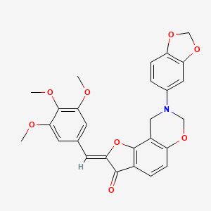 (Z)-8-(benzo[d][1,3]dioxol-5-yl)-2-(3,4,5-trimethoxybenzylidene)-8,9-dihydro-2H-benzofuro[7,6-e][1,3]oxazin-3(7H)-one