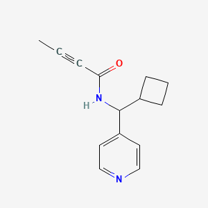 molecular formula C14H16N2O B2737644 N-[Cyclobutyl(pyridin-4-yl)methyl]but-2-ynamide CAS No. 2411270-02-3