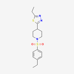2-Ethyl-5-(1-((4-ethylphenyl)sulfonyl)piperidin-4-yl)-1,3,4-thiadiazole