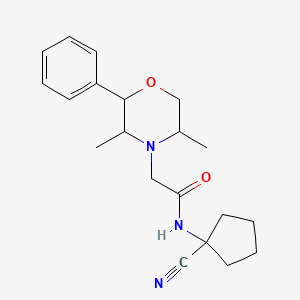 molecular formula C20H27N3O2 B2737652 N-(1-cyanocyclopentyl)-2-(3,5-dimethyl-2-phenylmorpholin-4-yl)acetamide CAS No. 1333853-21-6