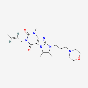 (E)-3-(but-2-en-1-yl)-1,6,7-trimethyl-8-(3-morpholinopropyl)-1H-imidazo[2,1-f]purine-2,4(3H,8H)-dione
