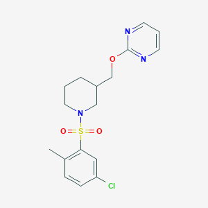 2-[[1-(5-Chloro-2-methylphenyl)sulfonylpiperidin-3-yl]methoxy]pyrimidine