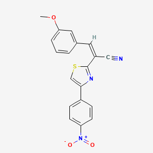 molecular formula C19H13N3O3S B2737667 (Z)-3-(3-methoxyphenyl)-2-(4-(4-nitrophenyl)thiazol-2-yl)acrylonitrile CAS No. 476669-05-3