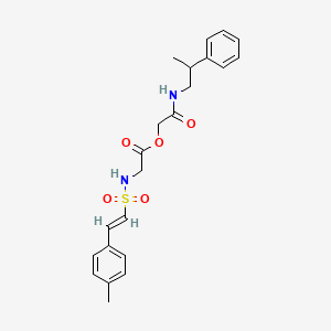 [2-Oxo-2-(2-phenylpropylamino)ethyl] 2-[[(E)-2-(4-methylphenyl)ethenyl]sulfonylamino]acetate
