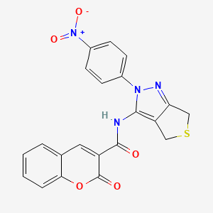N-[2-(4-nitrophenyl)-4,6-dihydrothieno[3,4-c]pyrazol-3-yl]-2-oxochromene-3-carboxamide