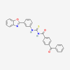 molecular formula C28H19N3O3S B2737682 N-((3-(benzo[d]oxazol-2-yl)phenyl)carbamothioyl)-4-benzoylbenzamide CAS No. 477536-13-3
