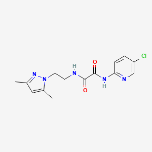 molecular formula C14H16ClN5O2 B2737688 N'-(5-chloropyridin-2-yl)-N-[2-(3,5-dimethyl-1H-pyrazol-1-yl)ethyl]ethanediamide CAS No. 1208804-07-2