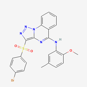 molecular formula C23H18BrN5O3S B2737727 3-((4-bromophenyl)sulfonyl)-N-(2-methoxy-5-methylphenyl)-[1,2,3]triazolo[1,5-a]quinazolin-5-amine CAS No. 895641-46-0
