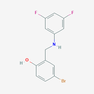 molecular formula C13H10BrF2NO B2737728 4-Bromo-2-{[(3,5-difluorophenyl)amino]methyl}phenol CAS No. 1232791-66-0